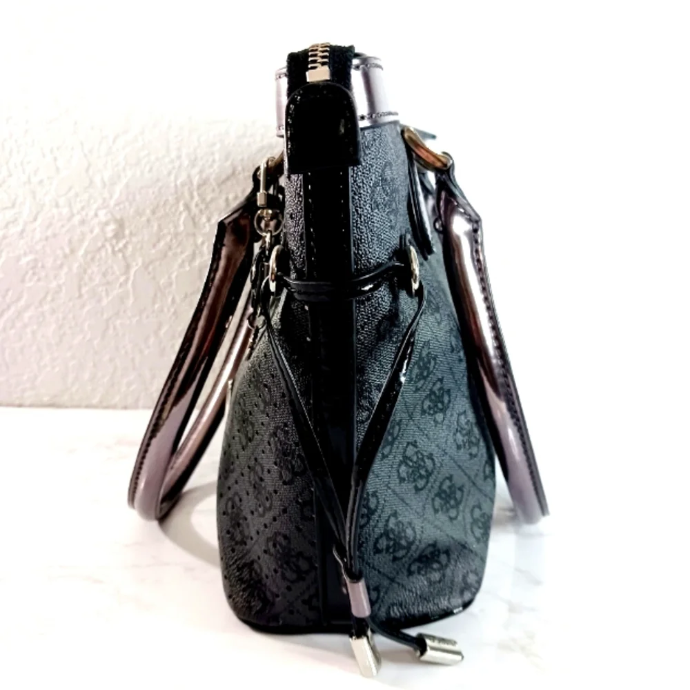 Guess Black and Silver Tote with Structured Design - Picture 4 of 13